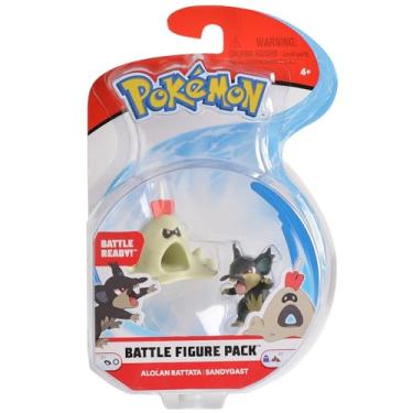 Imagem de Pokemon 2 Inch Battle Action Figure 2-Pack, includes 2" Alolan Rattata and 2" Sandygast
