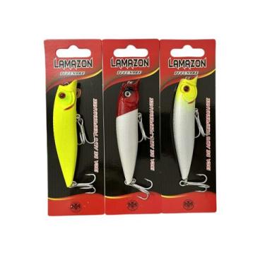 Imagem de Kit C/3 Isca Artificial Meia Água 9cm 11,5gr Igual a Brava 90 - LAMAZO