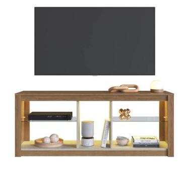 Imagem de Rack Com LED 02 Prateleiras em Vidro 136cm Mel Arenas PRODDY - Milani 