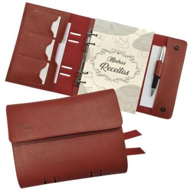 Imagem de Agenda Minhas Receitas 154-R Raffai Couros, Vermelho