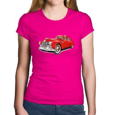 Imagem de Baby Look Algodão Retro Classic Red Car - Foca na Moda, Rosa, M