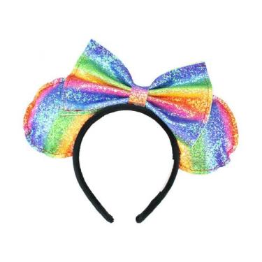 Imagem de Tiara Laço Orelhas Arco-Íris Minnie Disney - Taimes