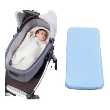 Imagem de Colchonete Para Carrinho De Bebê Moises Universal AZUL - CLICK TUDO