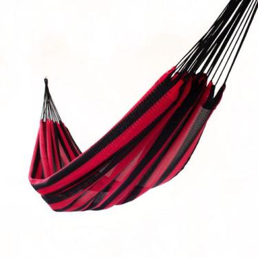 Imagem de Rede de Dormir Náilon Amazona Camping Vermelha com Preto - TEIXEIRA