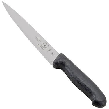 Imagem de Luva Mercer Culinary Millennia Level A4, 18 Ga, GG, Azul, Preto, 7.5-Inch Wavy Edge Chef's Knife, 1