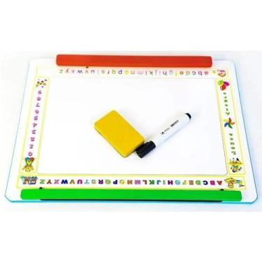 Imagem de Lousa branca infantil + apagador + pincel para quadro - BRINQUE E LEIA