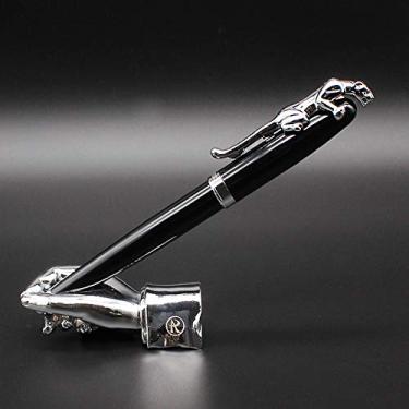 Imagem de ARTEX Caneta-tinteiro elegante: Luxury, Elegante, Germany F Fine Nib, presente para homens e mulheres, profissional, executiva, metal, caixa de presente. – Gravação gratuita (preto/prata (leopardo))