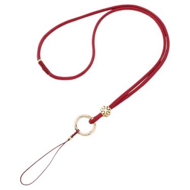 Imagem de GORGECRAFT Cordão ajustável para crachás de identificação de 35 cm, alça de pescoço com fivela de segurança para chaves, chaveiro, carteira, apito, professor, escola, escritório, tijolo de fogo