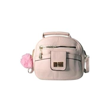 Imagem de Bolsa Casual com Alça Transversal e Charmoso Chaveiro de Pompom (Gelo)