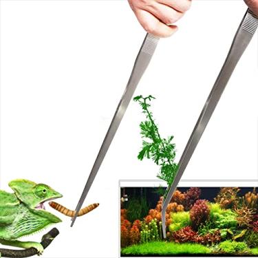 Imagem de 2Pcs 18.9 inch Extra Long Tweezers for Salt & Fresh Water, Reptile Feeding Tongs for Aquarium & Terrarium, Large Metal Snake Feeding Tongs, SUS 304 Stainless Steel Tweezers