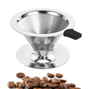 Imagem de Filtro Coador De Café Inox  Peneira Aço Reutilizável - mario, 103