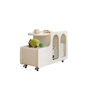Imagem de LICONG-2020 Pequena mesa de café mesa de centro pequena móvel, sofá pequeno para sala de estar, vários armários laterais, armário de armazenamento com carrinho criativo pequena mesa de chá