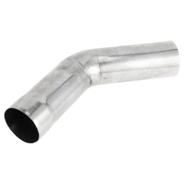 Imagem de Motoforti Tubo de escape de mandril de corte de 45 graus DIY personalizado carro modificado tubulação de tubo de escape 76 mm/3" OD 200 mm/8 comprimento T304 aço inoxidável prateado