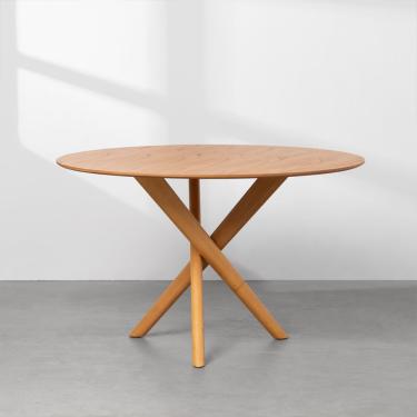 Imagem de Mesa de Jantar Thai Redonda Carvalho Americano - 1,20m