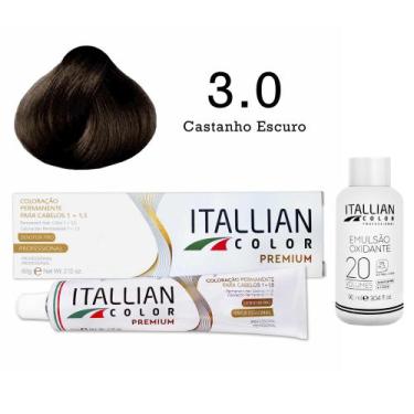 Imagem de Coloração 3.0 Castanho Escuro + Oxi 20 Vol  Itallian Color