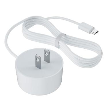 Imagem de Cabo de fonte de alimentação de carregador CA de 5 V, compatível com mini alto-falante Google Home, cabo de alimentação micro USB de 1,8 m, 5 V 1,8 A, branco, longo
