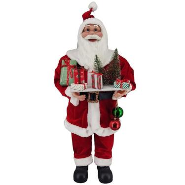 Imagem de Papai Noel Grande Tradicional Vermelho Decoração Natal 90Cm