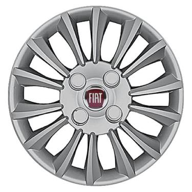Imagem de Calota Aro 14 211CB-PTA + Emblema Alumínio Fiat V - Garagem Online Gri