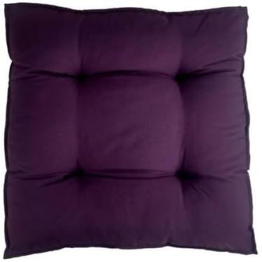 Imagem de Almofada Assento Cadeira Futon Grande 60x60 Decoração Sofá Confortável Cores Diversas (Roxo)