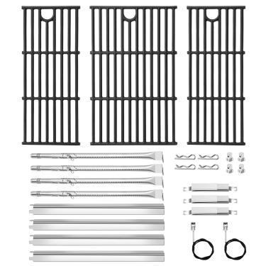 Imagem de Hipoilk Peças de reposição para queimador Charbroil Performance 4 463365021 463351021 463365522, grelhas de ferro fundido, placas térmicas G325-0002-W1, queimadores G327-2100-W1, Igniters, tubo