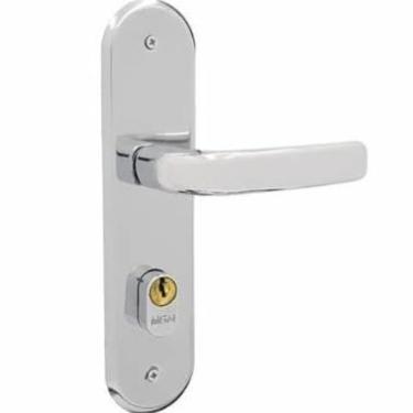Imagem de Fechadura Para Porta Externa de Sala de Estar e Cozinha, Cromada, AçO InoxidáVel, 2 Chaves