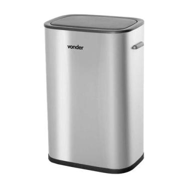 Imagem de Lixeira retangular 55l inox c/ sensor de abertura vonder