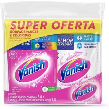 Imagem de Kit Tira Manchas Vanish Gel Multiuso 1,2L Crystal White 1,2L - VANISH.