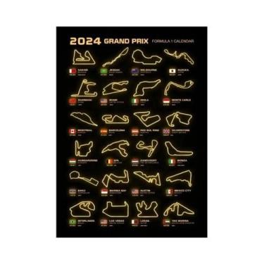 Imagem de 2024 Fórmula 1 Mapa De Pista Arte De Parede Pintura Em Tela Circuito D