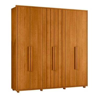 Imagem de Guarda-roupa Casal Portinari Ripado 6 Portas 4 Gavetas - 7 Decor Cinamomo