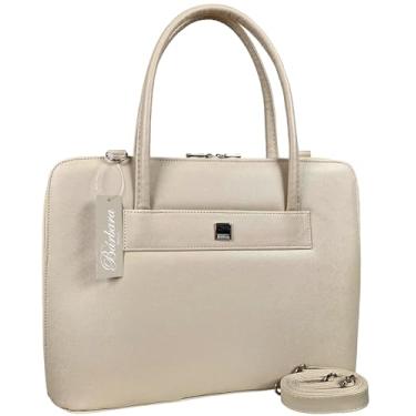 Imagem de Bolsa Notebook Feminina Pasta Maleta Executiva Fashion Elegante Tablet (Creme-prada)