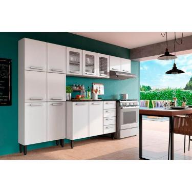Imagem de Cozinha Completa Gourmet 4 Peças (2Aéreo+1Balcão+1Paneleiro) C4P63 Branco - Bertolini