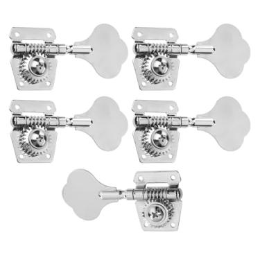 Imagem de DIAO79NI 4R1L Conjunto de afinadores de baixo vintage de engrenagem aberta para afinação de cabeça de máquina, mão esquerda e direita para substituição de baixo Jazz Precision P, cromado