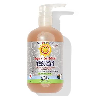 Imagem de California Baby Xampu para bebês super sensível + sabonete líquido para bebês | 100% à base de plantas | Sabonete líquido sem cheiro para pele sensível | Hipoalergênico | 562 ml