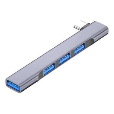 Imagem de Adaptador Hub Tipo C Usb 4 Em 1 Leve E Portatil De Aluminio - NoBrand