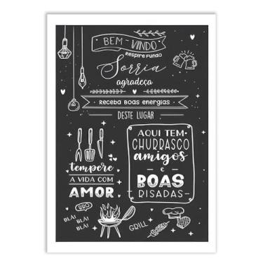 Imagem de Placa Decorativa Churrasco Amigos E Boa Risadas Decoração Poster Quarto Sala