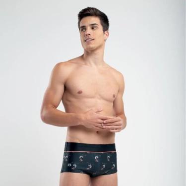 Imagem de Sunga Lisa/Estampada Hang Loose, Preto Rosa, M