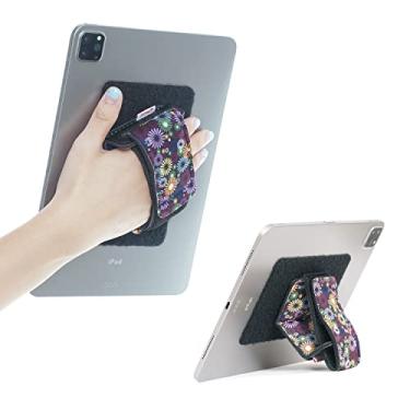 Imagem de TFY Fita adesiva com alça de mão acolchoada floral – Suporte removível DIY para smartphones, tablets compatíveis com iPad Pro de 12,9 polegadas, Mini 6, Air 5, iPad 9ª geração, Galaxy, Fire e mais
