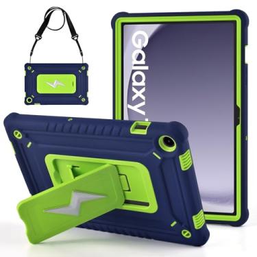 Imagem de DETUOSI Capa para Samsung Galaxy Tab A9+/A9 Plus 11 polegadas 2024/2023 (SM-X210/X216/X218), capa resistente à prova de choque resistente para Galaxy Tab A9 Plus com suporte e alça de ombro