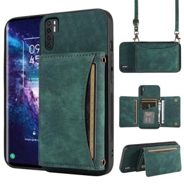 Imagem de Capa de telefone para TCL 20 Pro 5G capa carteira com alça de ombro transversal, suporte de couro para cartão de crédito bolso fino acessórios para celular bolsa flip para celular TCL20Pro G5 TLC