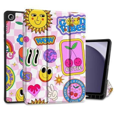 Imagem de MEEgoodo Capa para Samsung Galaxy Tab A9 Plus 27.9 cm 2023 com suporte para caneta S, capas para tablet inteligente A9+ com suporte de couro triplo + capa traseira de TPU macio + despertar/hibernar