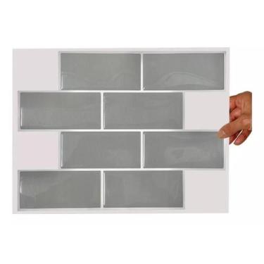 Imagem de Pastilha Adesiva Resinada Metrô White Rejunte Branco  - Cromo sign, CI