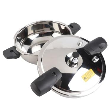 Imagem de Panela de Pressão de Cozinha, Panela de Pressão 304 de Aço Inoxidável, Rápida Condução de Calor à Prova de Explosão para Restaurante (22cm)