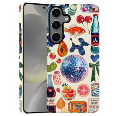 Imagem de Capa para Samsung Galaxy S24 FE, capa de telefone fosca macia com proteção de câmera - colagem de arco de frutas europeia
