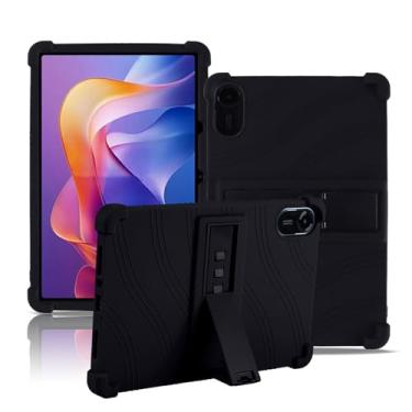 Imagem de Capa para tablet Xiaomi Redmi Pad 2 de 11 polegadas, capa protetora NOUKAJU Tablet, suporte ajustável, silicone macio, capa de proteção de silicone para Redmi Pad 2 (preto)