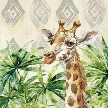 Imagem de Guardanapo para Decoupage Ihr 33x33 Girafa Creme C/ 2 Unidade - GUARDA