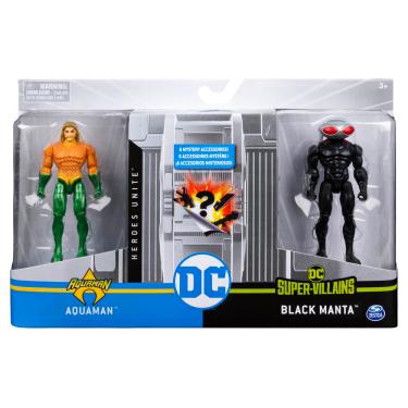 Imagem de 2 Bonecos de10Cm Aquaman e Black Manta - Dc Comics