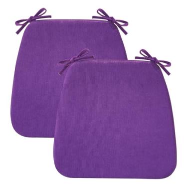 Imagem de Almofadas de cadeira para cadeiras de jantar e cozinha 5 cm de espessura de espuma de alta densidade com infusão de gel antiderrapante removível lavável capa laços confortáveis e respiráveis almofadas