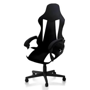 Imagem de Capas elásticas para cadeira de jogos, capa protetora universal lavável para cadeira gamer giratória, antiderrapante, antiarranhões e fácil de instalar (preto-branco, estilo 1)