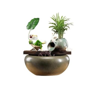 Imagem de Ornamentos de água circulantes de fácil instalação, fonte de cerâmica para tanque de peixes para escritório em casa, quarto