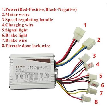 Imagem de Domary Aftermarket 500W Motor Escovado Controlador de Velocidade e Aperto do Acelerador, Fácil Instalação, Controle Estável, Aperto Antiderrapante, para Bicicletas Elétricas, Triciclos, (48V500W)